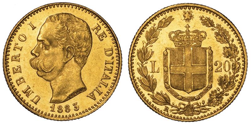 REGNO D'ITALIA. UMBERTO I DI SAVOIA, 1878-1900. 20 Lire 1883.  - Auction Numismatics - II - Cambi Casa d'Aste