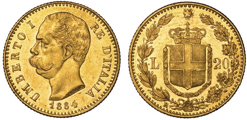 REGNO D'ITALIA. UMBERTO I DI SAVOIA, 1878-1900. 20 Lire 1884.  - Asta Numismatica - II - Cambi Casa d'Aste