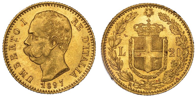 REGNO D'ITALIA. UMBERTO I DI SAVOIA, 1878-1900. 20 Lire 1897.  - Auction Numismatics - II - Cambi Casa d'Aste