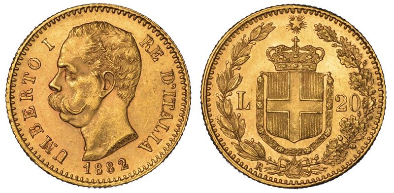 REGNO D'ITALIA. UMBERTO I DI SAVOIA, 1878-1900. 20 Lire 1882.  - Auction Numismatics - II - Cambi Casa d'Aste