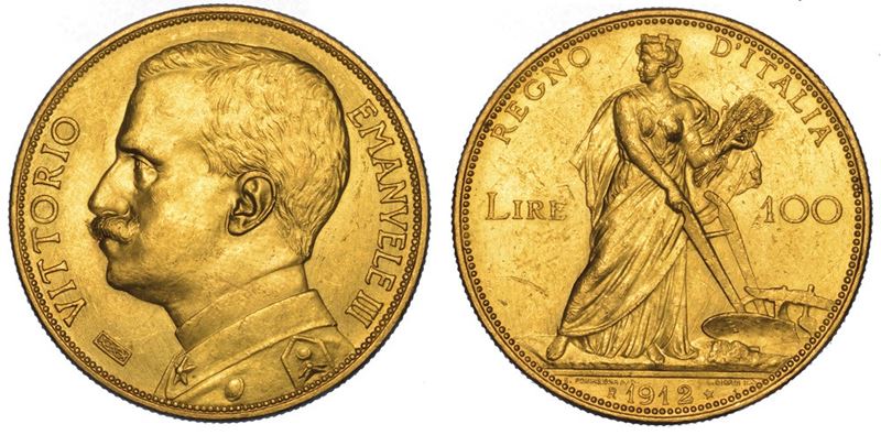 REGNO D'ITALIA. VITTORIO EMANUELE III DI SAVOIA, 1900-1946. 100 Lire 1912. Aratrice.  - Asta Numismatica - II - Cambi Casa d'Aste