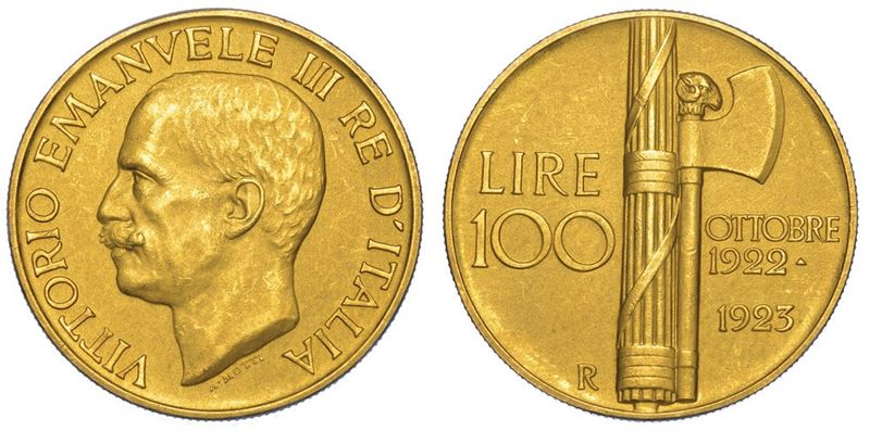 REGNO D'ITALIA. VITTORIO EMANUELE III DI SAVOIA, 1900-1946. 100 Lire 1923. Fascio.  - Auction Numismatics - II - Cambi Casa d'Aste