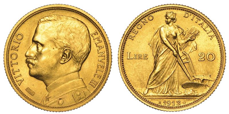 REGNO D'ITALIA. VITTORIO EMANUELE III DI SAVOIA, 1900-1946. 20 Lire 1912. Aratrice.  - Asta Numismatica - II - Cambi Casa d'Aste