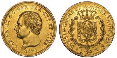 Regno di Sardegna. Carlo Felice di Savoia, 1821-1831. 80 Lire 1825. Torino.