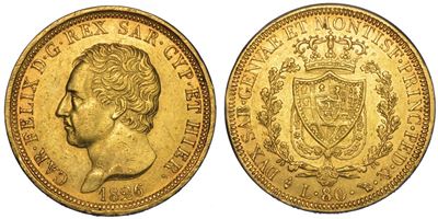 Regno di Sardegna. Carlo Felice di Savoia, 1821-1831. 80 Lire 1826. Torino.