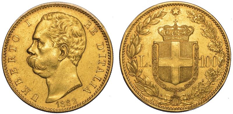 REGNO D'ITALIA. UMBERTO I DI SAVOIA, 1878-1900. 100 Lire 1882.  - Asta Numismatica - II - Cambi Casa d'Aste
