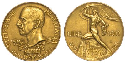 Regno D’italia. Vittorio Emanuele III di Savoia, 1900-1946. 100 Lire 1925. Vetta D’italia.