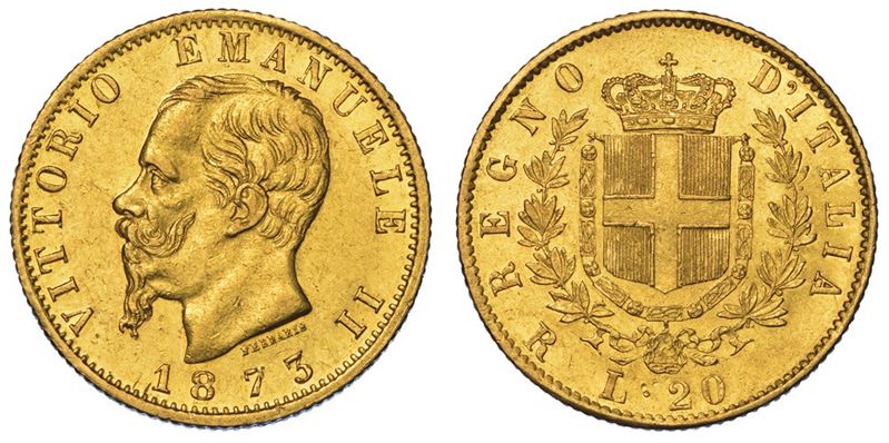 REGNO D'ITALIA. VITTORIO EMANUELE II DI SAVOIA, 1861-1878. 20 Lire 1873. Roma.  - Asta Numismatica - II - Cambi Casa d'Aste