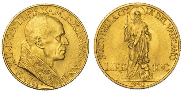 VATICANO. PIO XII, 1939-1958. 100 Lire 1940/A. II.