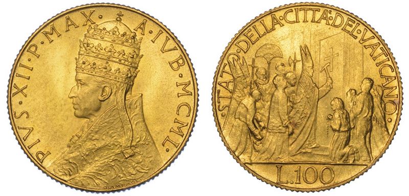 VATICANO. PIO XII, 1939-1958. 100 Lire 1950/A. Iub.  - Auction Numismatics - II - Cambi Casa d'Aste