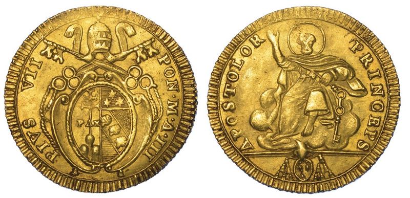 ROMA. PIO VII, 1800-1823. Doppia A. III.  - Auction Numismatics - II - Cambi Casa d'Aste