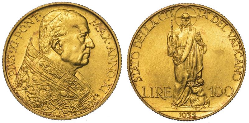 VATICANO. PIO XI, 1922-1939. 100 Lire 1932/A. XI.  - Asta Numismatica - II - Cambi Casa d'Aste