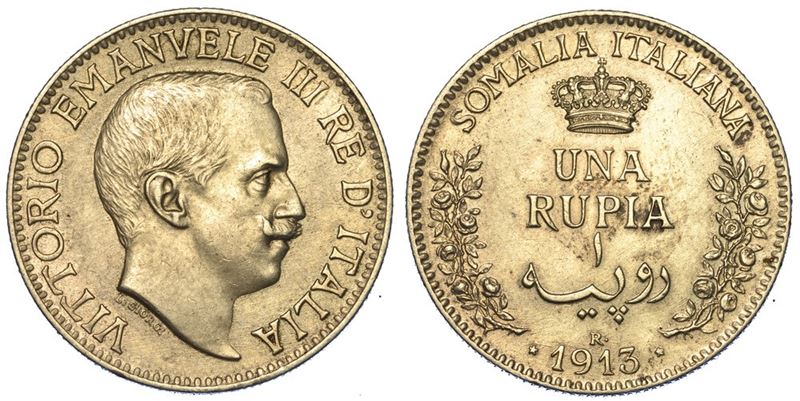 SOMALIA ITALIANA. VITTORIO EMANUELE III DI SAVOIA, 1909-1925. Rupia 1913.  - Auction Numismatics - II - Cambi Casa d'Aste