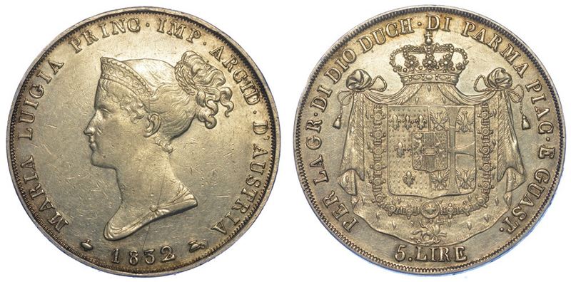 PARMA. MARIA LUIGIA D'AUSTRIA, 1815-1847. 5 Lire 1832.  - Asta Numismatica - II - Cambi Casa d'Aste
