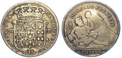 Napoli. Carlo di Borbone, 1734-1759. Piastra da 120 Grana 1749.
