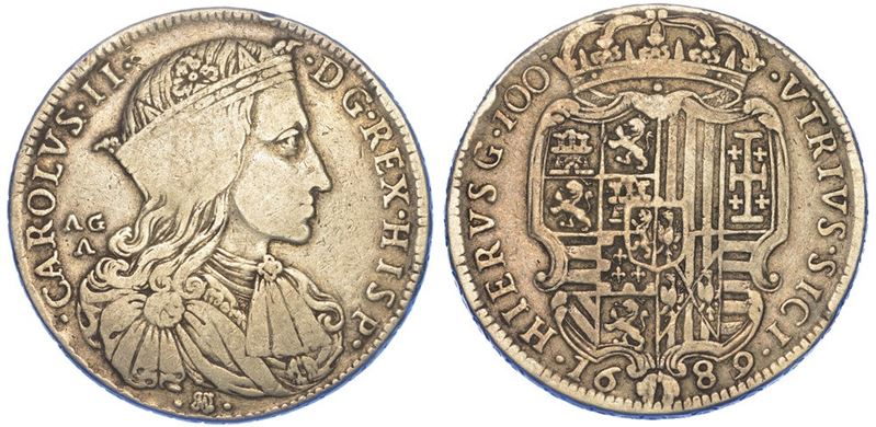 NAPOLI. CARLO II DI SPAGNA, 1665-1700. Ducato 1689.  - Auction Numismatics - II - Cambi Casa d'Aste