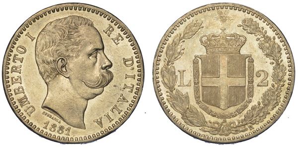 REGNO D'ITALIA. UMBERTO I di SAVOIA, 1878-1900. 2 Lire 1881.