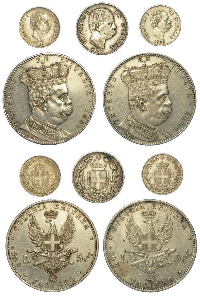 REGNO D'ITALIA. UMBERTO I DI SAVOIA, 1878-1900. Lotto di 40 monete.  - Asta Numismatica - II - Cambi Casa d'Aste