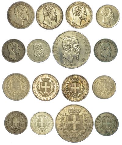 Regno di Sardegna e Regno D'italia. Vittorio Emanuele II di Savoia, 1849-1878. Lotto di 96 Monete...