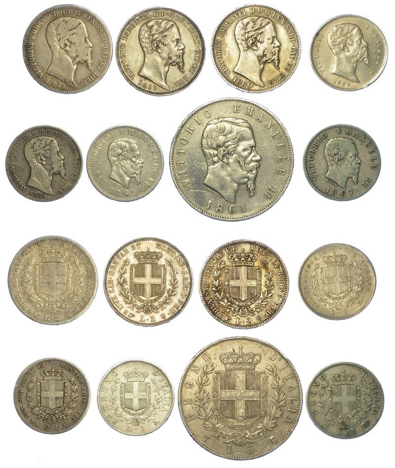 REGNO DI SARDEGNA E REGNO D'ITALIA. VITTORIO EMANUELE II DI SAVOIA, 1849-1878. Lotto di 96 monete.  - Asta Numismatica - II - Cambi Casa d'Aste