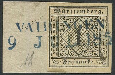 1851, Wurttemberg, 1k Camoscio su Piccolo Frammento