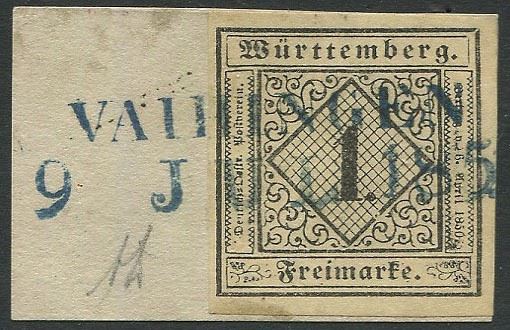 1851, Wurttemberg, 1k camoscio su piccolo frammento  - Auction Postal History and Philately - Cambi Casa d'Aste