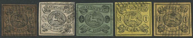 1853/65, Brunswick, filigrana "corno di posta", non dentellati  - Asta Storia Postale e Filatelia - Cambi Casa d'Aste