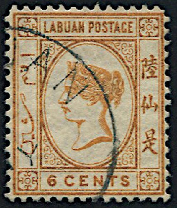 1880/82, Labuan, 6 cents orange “Victoria”