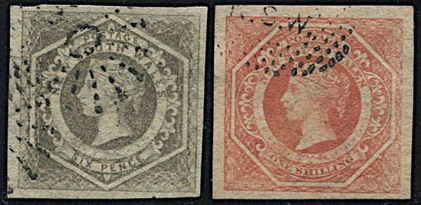 1856/59, New South Wales, 6 d. greenish-grey