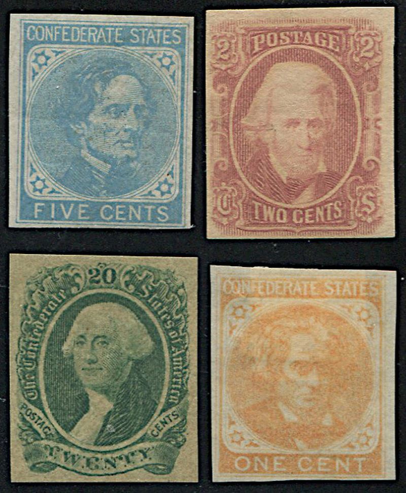 1862/63, Confederated States of America, 5 value  - Asta Filatelia - Cambi Casa d'Aste