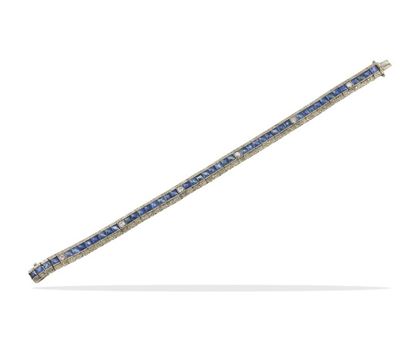 Bracciale con Zaffiri e Diamanti di Vecchio Taglio