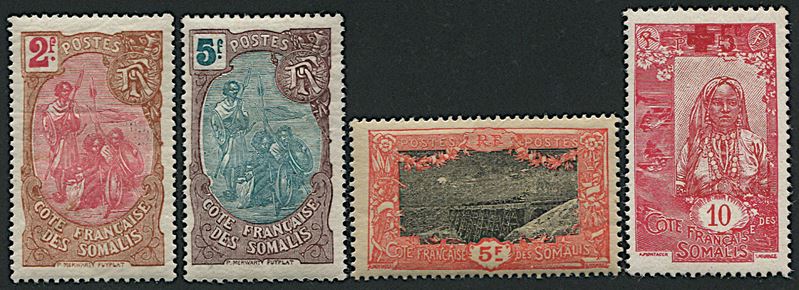 1909/1916, Somali Coast, 2 sets  - Asta Filatelia - Cambi Casa d'Aste