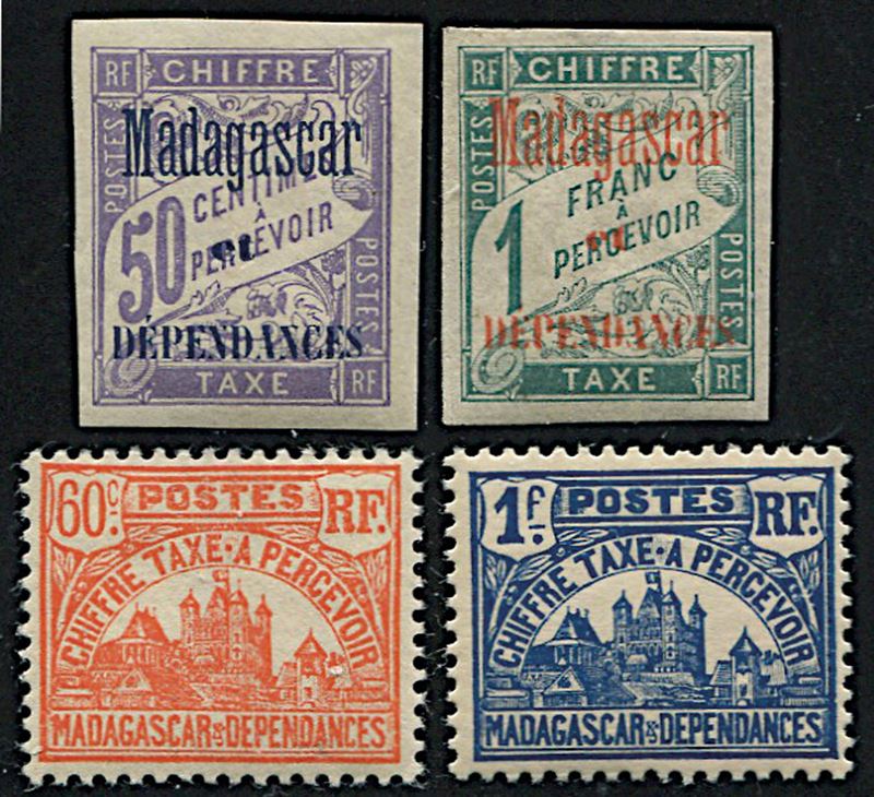1896-1908/24, Madagascar, postage due  - Asta Filatelia - Cambi Casa d'Aste