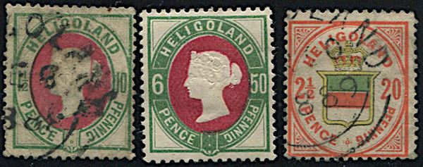 1875/79, Heligoland, wove paper, 11 values