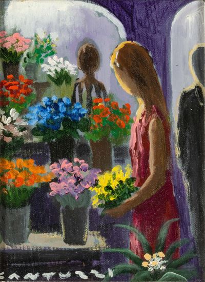 Senza Titolo (ragazza con Fiori)