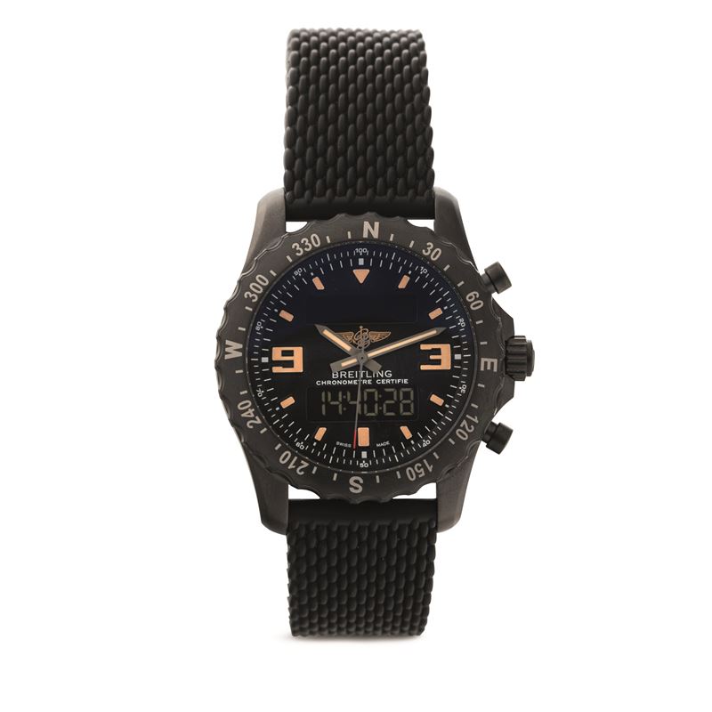 Breitling : Chronospace Military in acciaio con trattamento PVD semi digitale con quadrante nero e a led ref BD39, 46 mm    - Auction Watches - Cambi Casa d'Aste