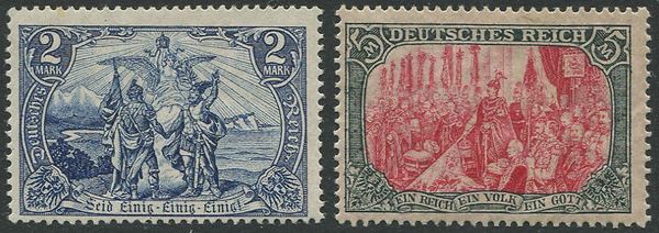 1902, Germania, “Deutsches Reich”, 2 valori