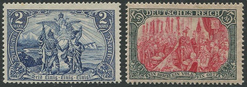 1902, Germania, “Deutsches Reich”, 2 valori  - Asta Storia Postale e Filatelia - Cambi Casa d'Aste