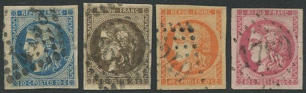 1870, Francia, Emissione di Bordeaux, 9 valori