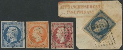 1860, Francia, Effigie di Napoleone III, Legenda “empire Franc.”