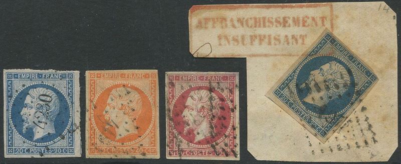 1860, Francia, effigie di Napoleone III, legenda “Empire Franc.”  - Asta Storia Postale e Filatelia - Cambi Casa d'Aste