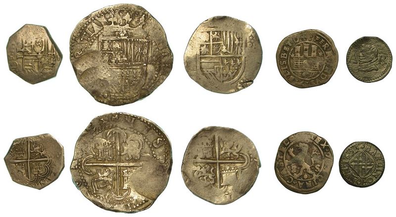 SPAGNA. Lotto di cinque monete.  - Auction Numismatics - I - Cambi Casa d'Aste