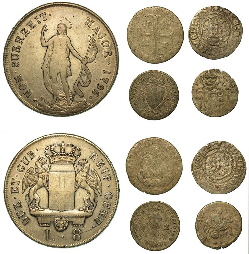 GENOVA. Lotto di cinque monete.  - Auction Numismatics - I - Cambi Casa d'Aste