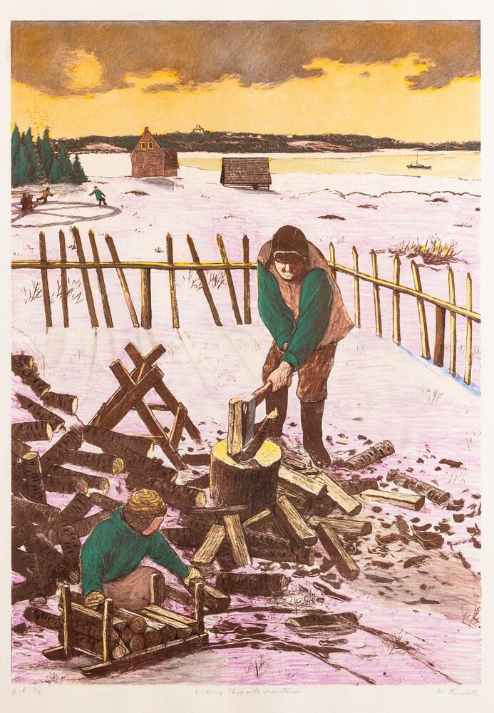 William Kurelek - Evening Chore in The Maritimes
