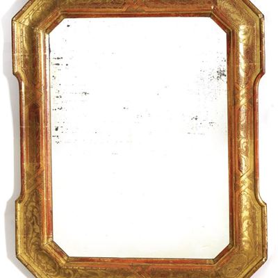 Specchiera con Cornice in Legno Dorato. XX Secolo