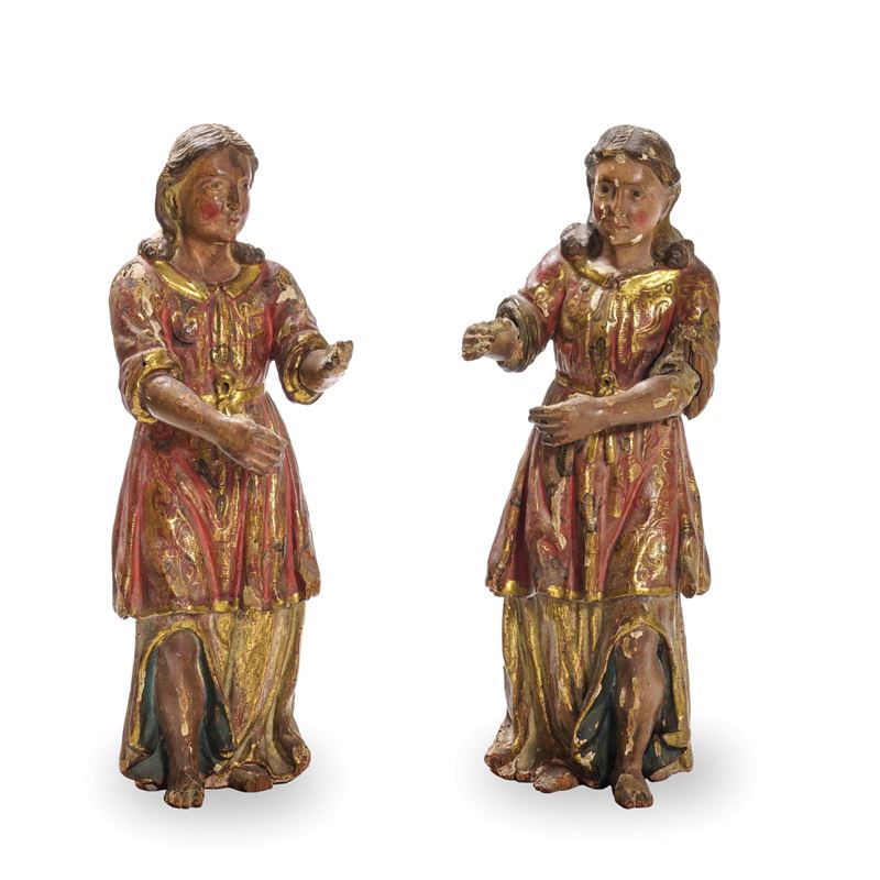 Coppia di angeli. Arte rinascimentale lombarda del XVI secolo  - Asta Scultura e Oggetti d'Arte - Cambi Casa d'Aste