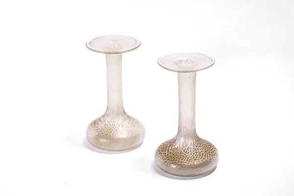 Coppia di vasi in vetro