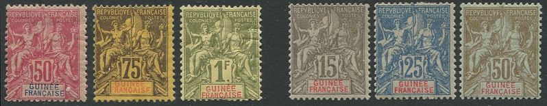 1892/1900, Guinee Française, 2 sets:  - Asta Storia Postale e Filatelia - Cambi Casa d'Aste