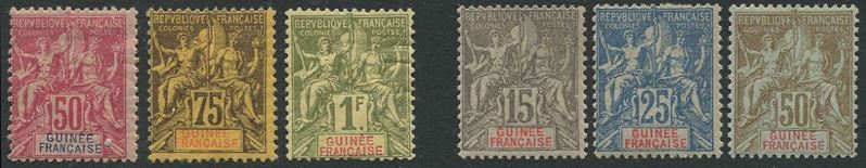 1892/1900, Guinee Française, 2 sets:  - Asta Storia Postale e Filatelia - Cambi Casa d'Aste