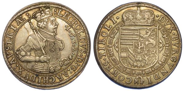 AUSTRIA. LEOPOLD V, 1619-1632. Thaler 1632.